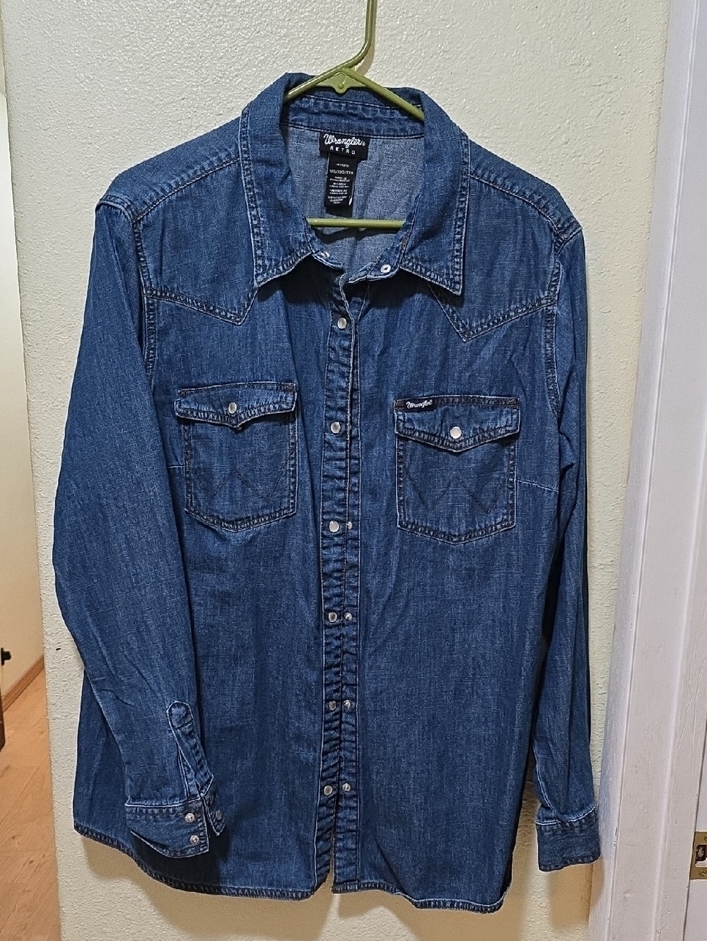 Wrangler Dark Blue Denim Western Shirt